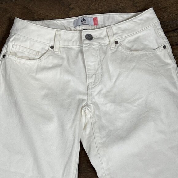 CABI 100% Boyfriend Jeans Vintage White Sz 10 #6072 EUC - Picture 4 of 7